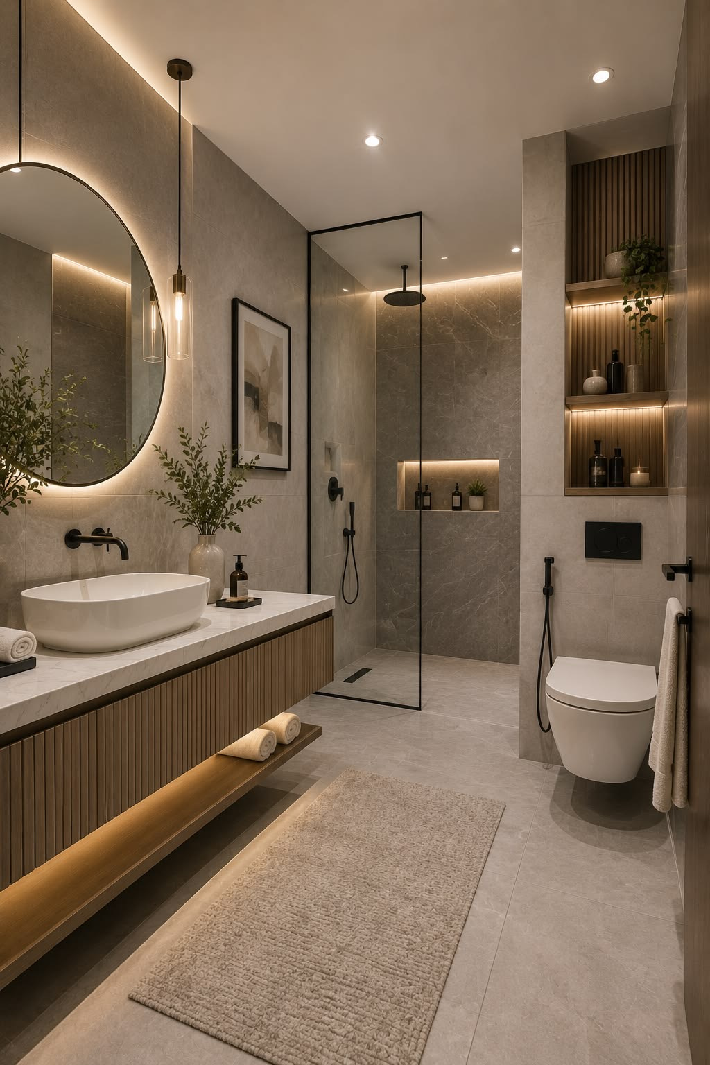 Salle de bain mise à disposition avec les chambres de Villa DS