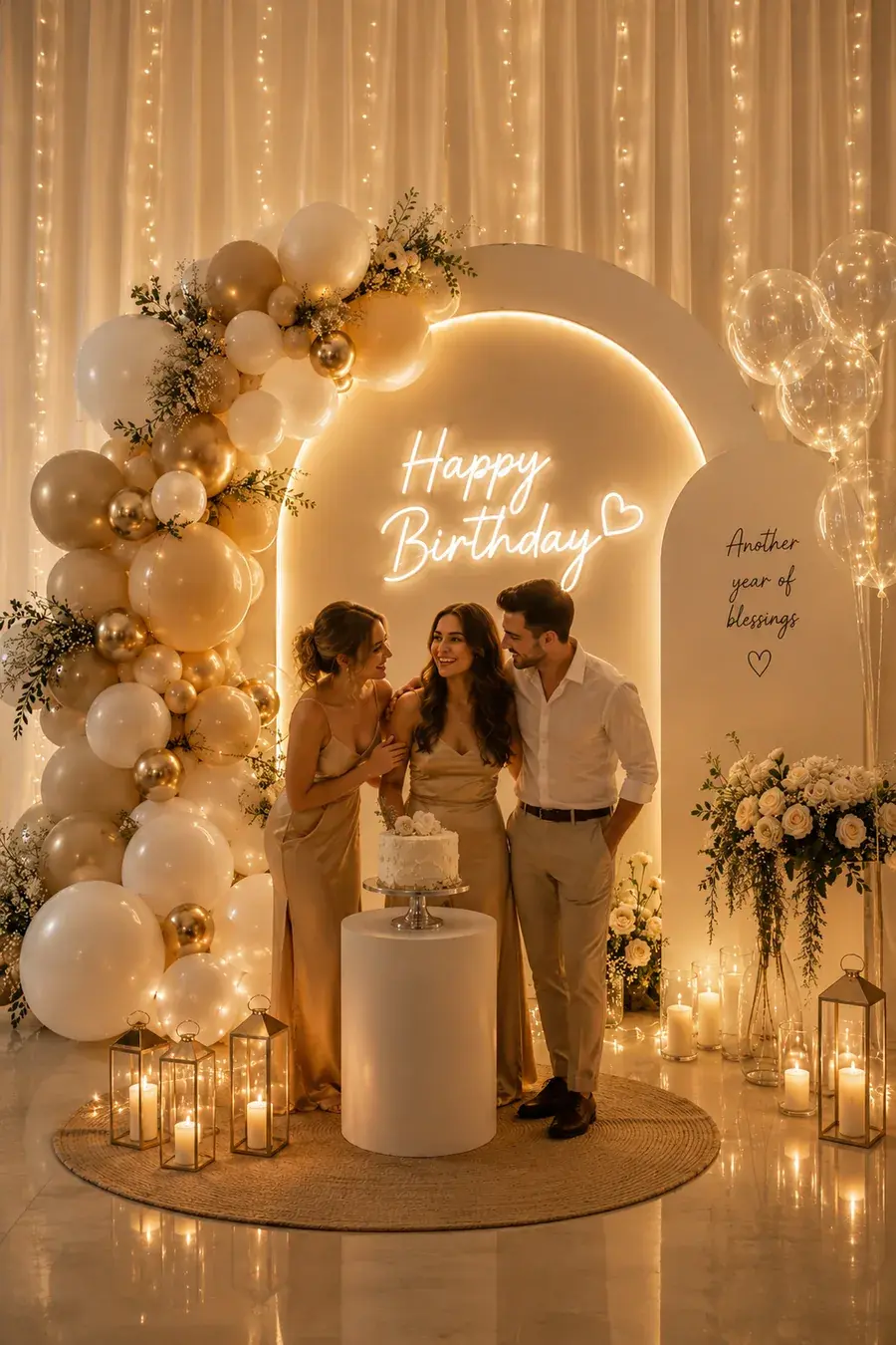 Décor d’anniversaire lumineux et personnalisé