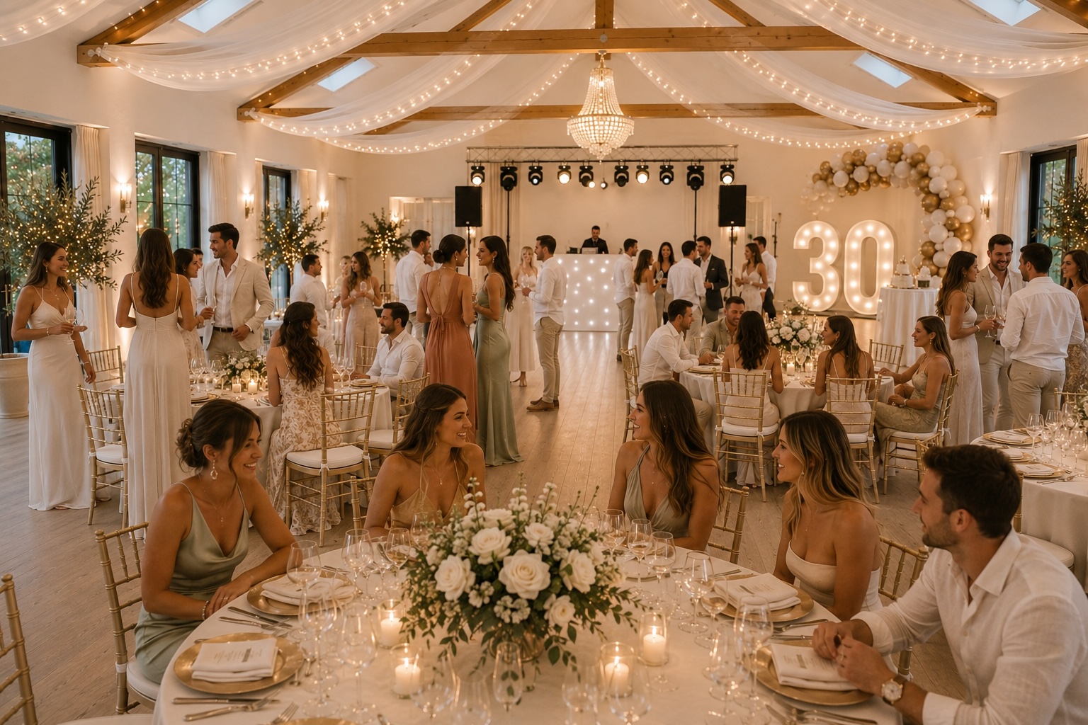 Salle de Villa DS dressée pour une réception